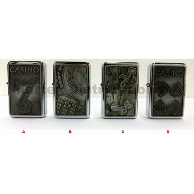 Briquet Casino, emblème en métal brossé
