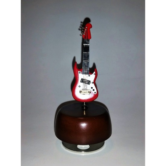 Mini guitare électrique rouge boite musical 5...
