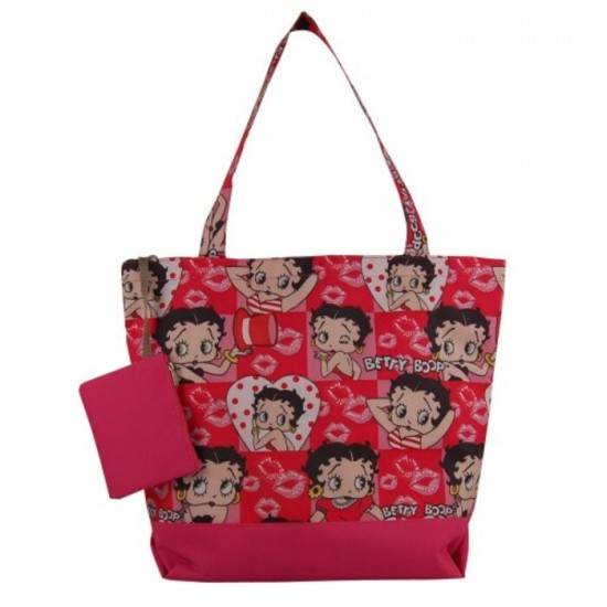 Betty Boop Sac à main Grand avec porte monnaie / Baiser rose