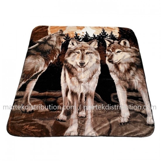 Couverture Trois Loups sous la lune en peluche