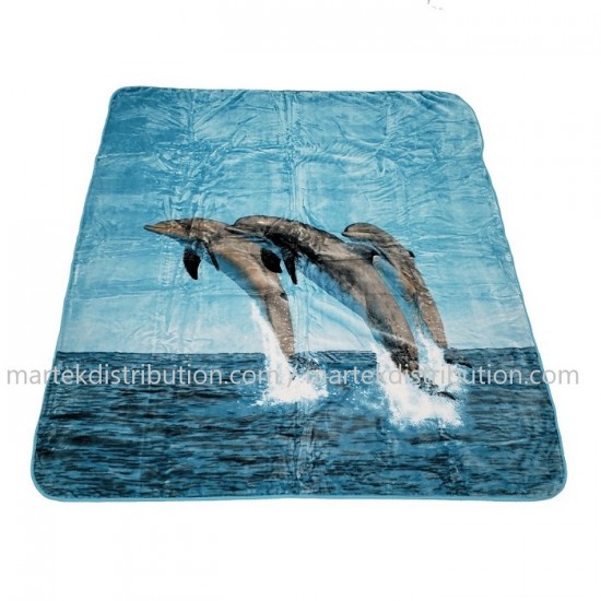 Couverture Dauphins en peluche