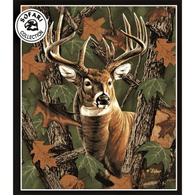 Couverture Cerf en Forêt en peluche