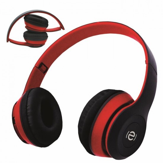 Casque Bluetooth ESCAPE BTS60 mains libres noir et rouge