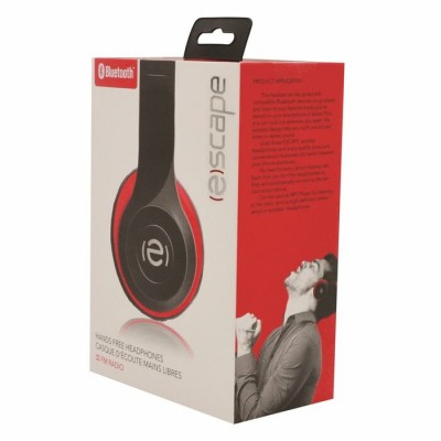 Casque Bluetooth ESCAPE BTS60 mains libres noir et rouge