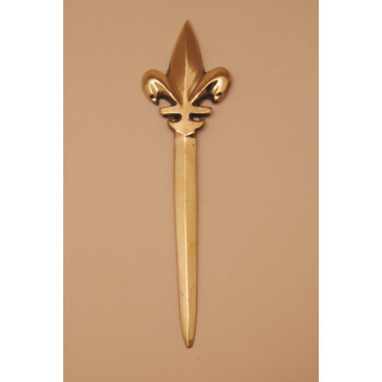 Ouvre-lettre Fleur de Lys en laiton 
