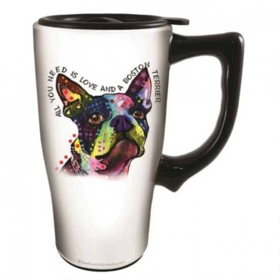 Tasse de Voyage en céramique 18oz Boston Terrier...