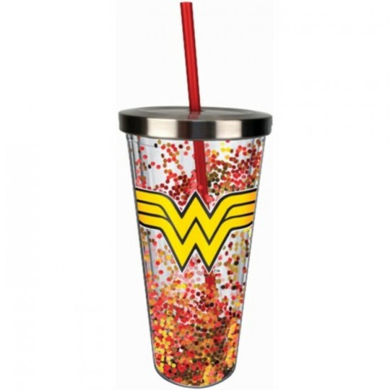 Verre à paillettes Wonder Woman logo de 20oz