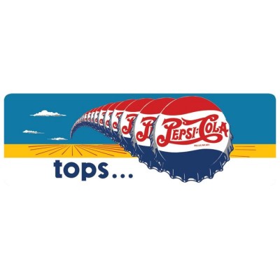 Enseigne PEPSI en métal avec relief Tops...