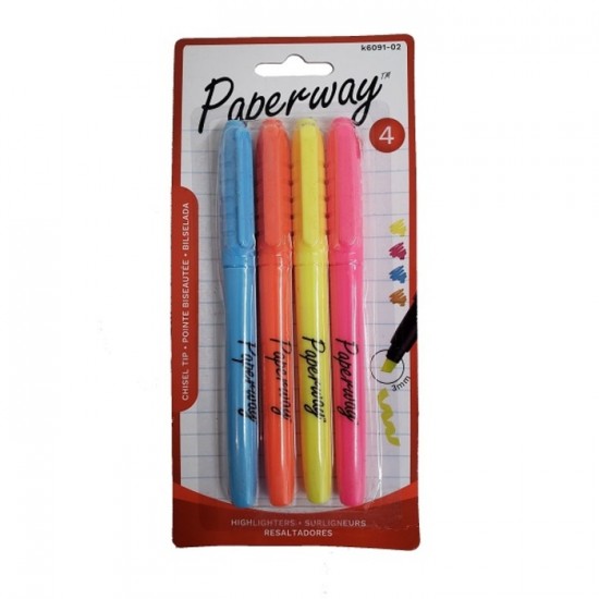 Surligneurs PAPERWAY paquet de 4