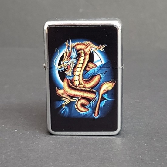 Briquet Chrome S5598C Dragon jaune