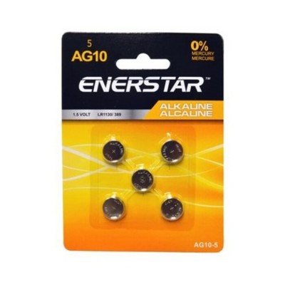 Piles bouton alcaline Enerstar AG10, paquet de 5