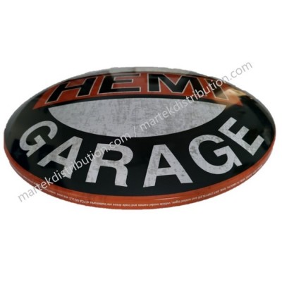 Enseigne MOPAR HEMI en métal ronde et bombé
