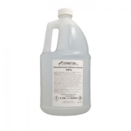 Désinfectant à mains liquide hydro-alcoolique naturel  / 1 gallon