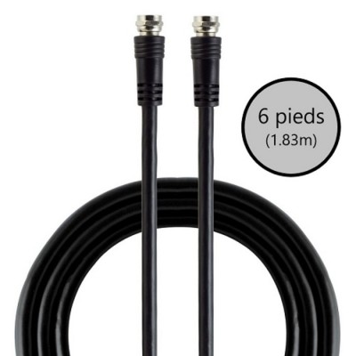 Câble coaxial RG59 6 pieds de GE
