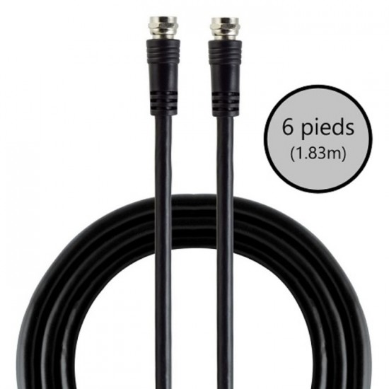 Câble coaxial RG59 6 pieds de GE