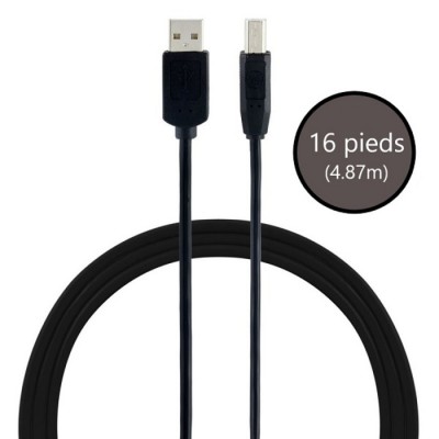 Câble d'imprimante USB 2.0 de 16 pieds par GE
