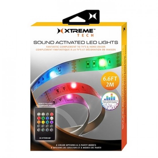 Ensemble Lumières DEL activé par le son 2 mètres par Xtreme