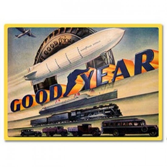 Enseigne GOODYEAR en métal avec relief 3D Les pneus GoodYear