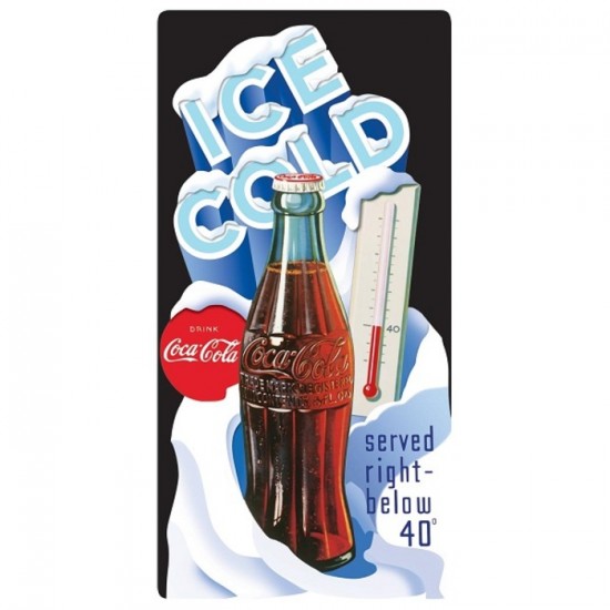 Enseigne Coca-Cola en métal avec relief 3D / 40 Degrees