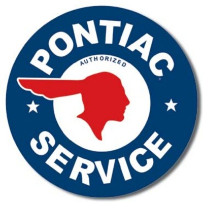Enseigne Pontiac en métal ronde / Service