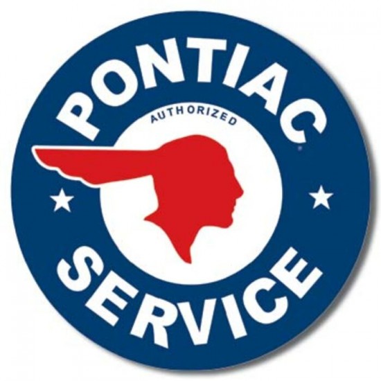 Enseigne Pontiac en métal ronde / Service