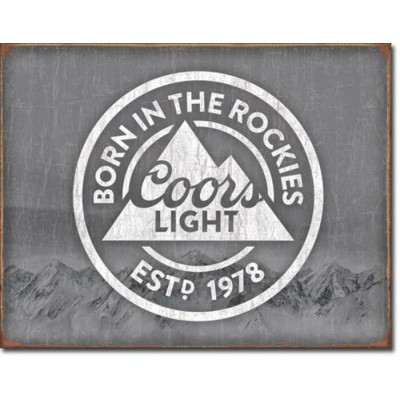 Enseigne Coors en métal  / Born in the Rockies