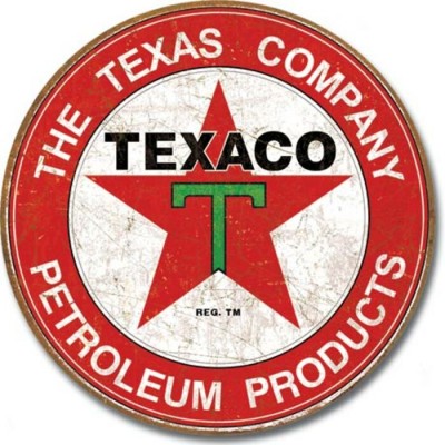 Enseigne Texaco en métal ronde / The Texas...