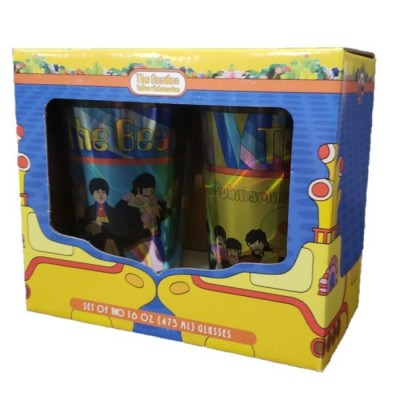 Ensemble Beatles de 2 verres / Yellow Submarine