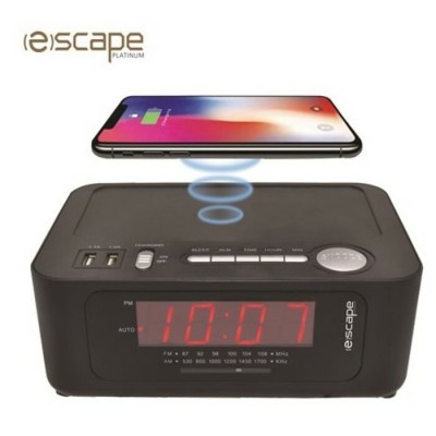 Radio-réveil AM/FM avec Musique et Recharge Sans...