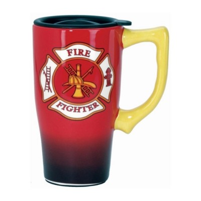 Tasse de Voyage Pompier en céramique 18oz