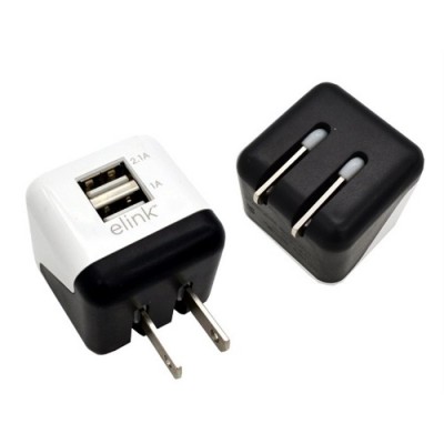 Chargeur mural à 2 ports USB avec fiche pliable...