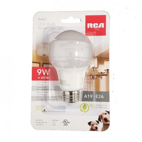 Ampoule DEL A19 9W (60W) de RCA