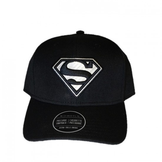 Casquette Superman noir avec logo noir et argent...