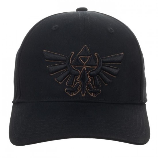 Casquette Legend of Zelda noir avec logo noir et or brodé