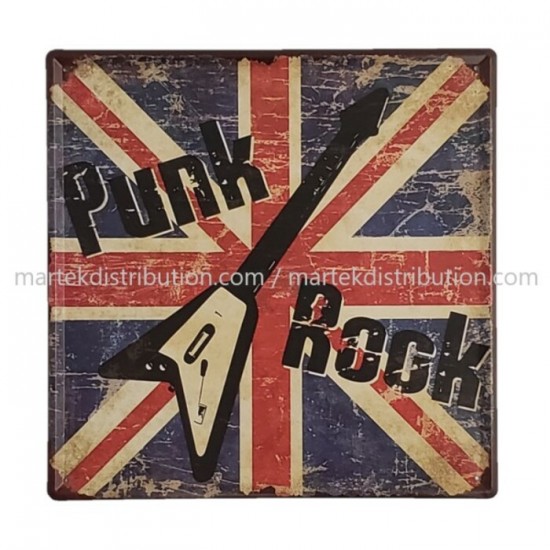 Enseigne Punk Rock en métal 12"X12"