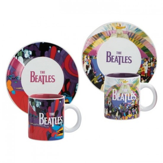 Ensemble Beatles de 2 tasses et 2 soucoupes,...