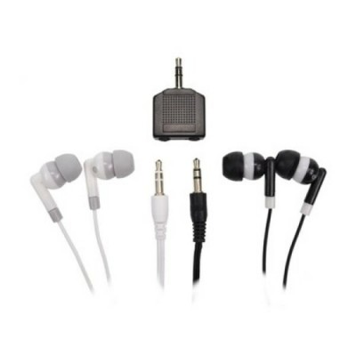 Ensemble de 2 écouteurs et un adaptateur double 3,5mm HP-946