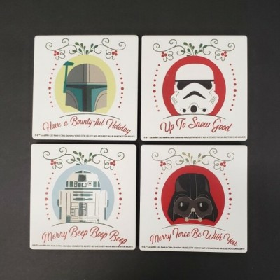 Ensemble Star Wars de 4 sous-verres en céramique / Noël