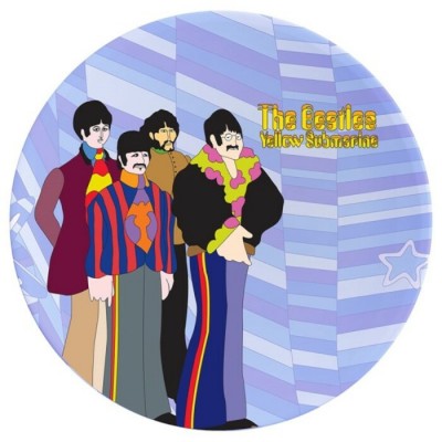 Ensemble Beatles de 4 assiettes en céramique de 10" Yellow Submarine