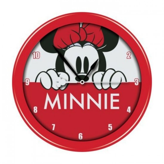 Horloge Minnie Mouse murale en plastique de 9,5"