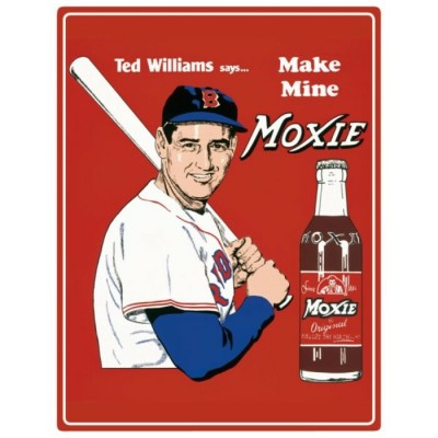 Enseigne Ted's Red Moxie en métal avec relief 3D