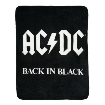 Jeté AC/DC en peluche  Back In Black de 46'' X...