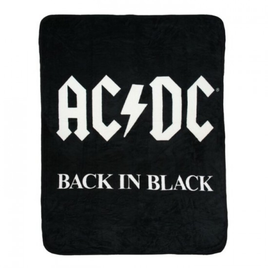 Jeté AC/DC en peluche  Back In Black de 46'' X 60''