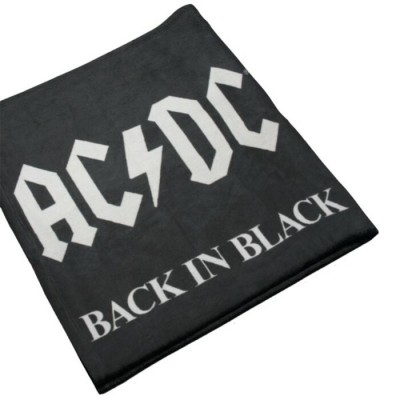 Jeté AC/DC en peluche  Back In Black de 46'' X 60''