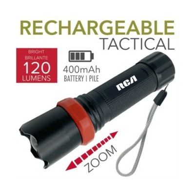 Lampe de poche RCA rechargeable USB,  zoom et...