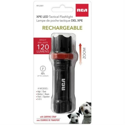 Lampe de poche RCA rechargeable USB,  zoom et super lumineuse RFL5001