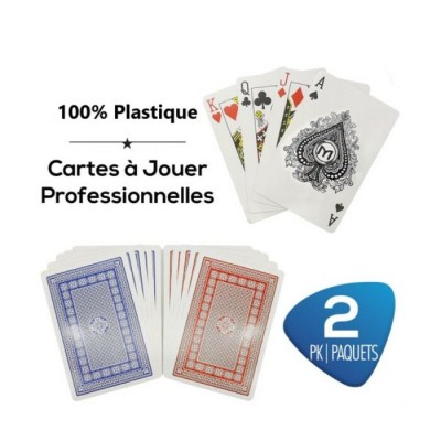Jeu de cartes 100% plastique ensemble de 2 de...