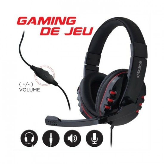 Casque audio de jeu avec contrôle de volume et microphone rotatif HFG810