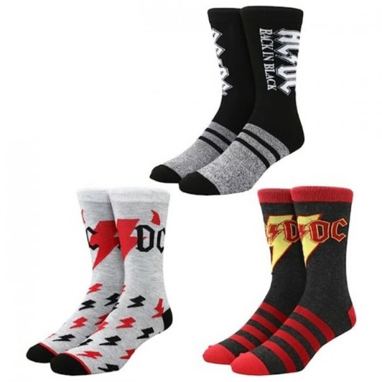 AC/DC ensemble de 3 paires de bas pour homme