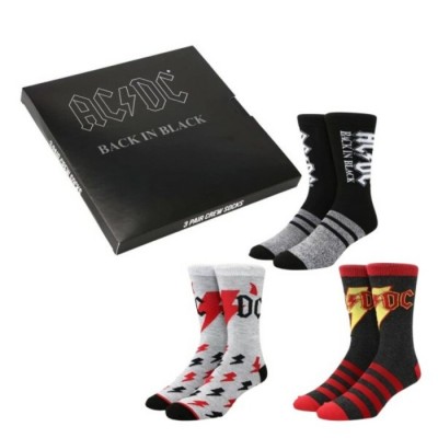 AC/DC ensemble de 3 paires de bas pour homme